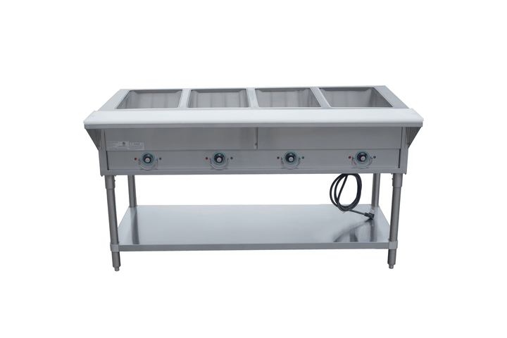 Enhanced SS & Equipment E-EST-4OW-US Hot Food Steam Table, 4-Open Wells, Stainless Steel, 208/240V - Enhanced SS & Equipment - Steam Tables - Enhanced Equipment