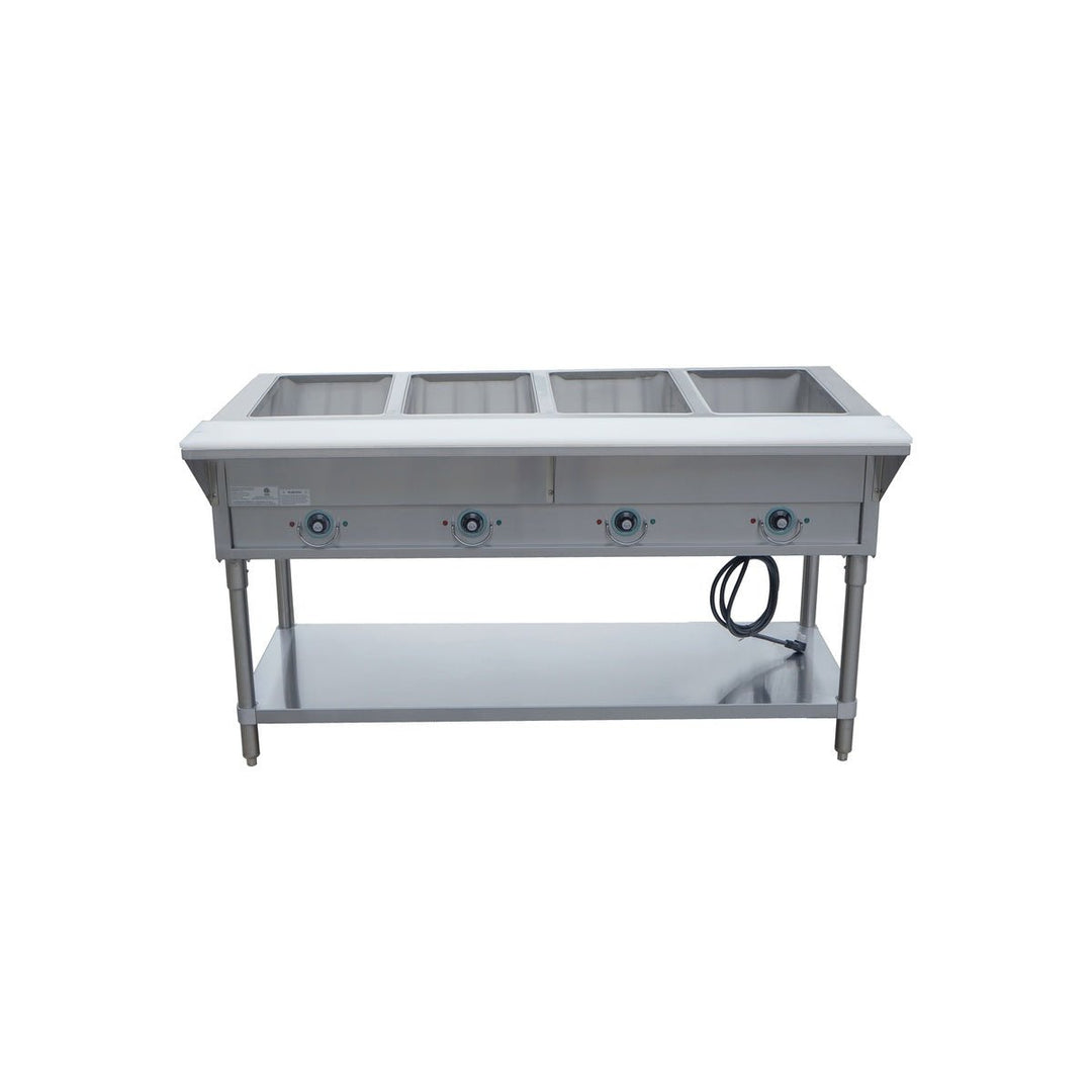 Enhanced SS & Equipment E-EST-4OW-US Hot Food Steam Table, 4-Open Wells, Stainless Steel, 208/240V - Enhanced SS & Equipment - Steam Tables - Enhanced Equipment