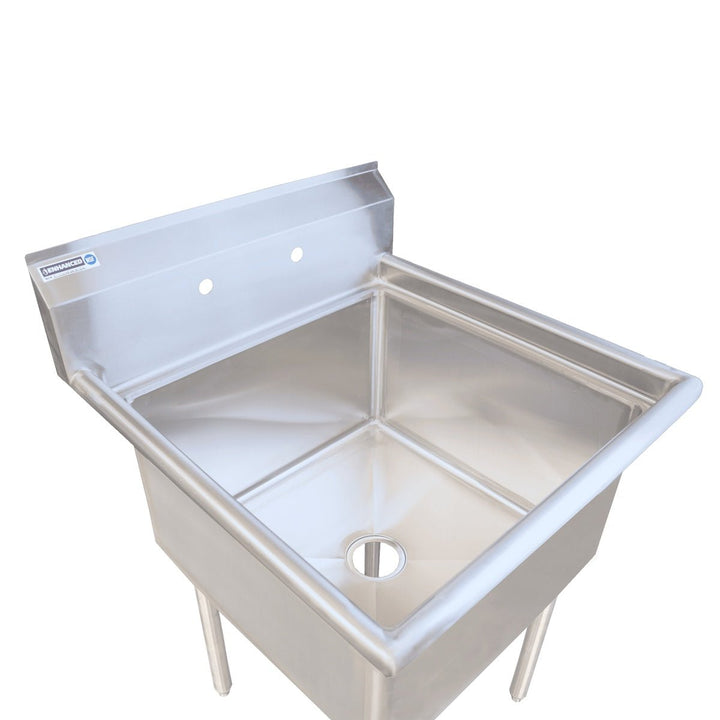 Enhanced SS & Equipment E-S1C242414-316 Single Tub Commercial Sink, No Drainboard, 24"x24"x14", 16GA - Enhanced SS & Equipment - Sinks - Enhanced Equipment