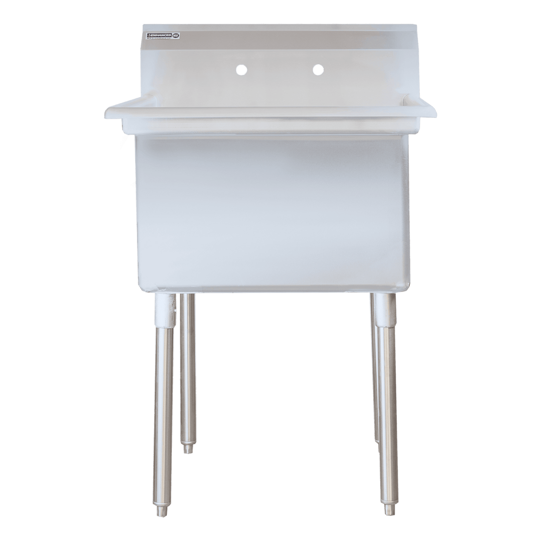 Enhanced SS & Equipment E-S1C242414-316 Single Tub Commercial Sink, No Drainboard, 24"x24"x14", 16GA - Enhanced SS & Equipment - Sinks - Enhanced Equipment