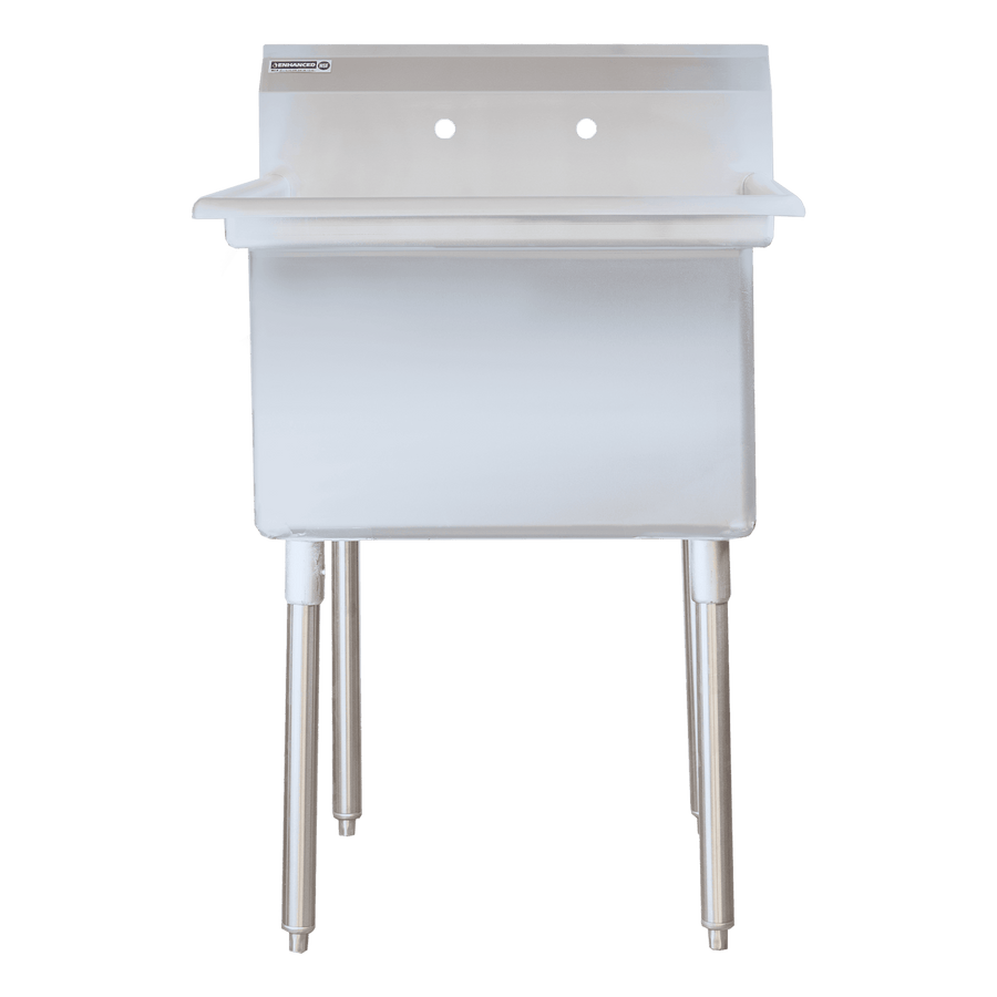 Enhanced SS & Equipment E-S1C242414-316 Single Tub Commercial Sink, No Drainboard, 24"x24"x14", 16GA - Enhanced SS & Equipment - Sinks - Enhanced Equipment