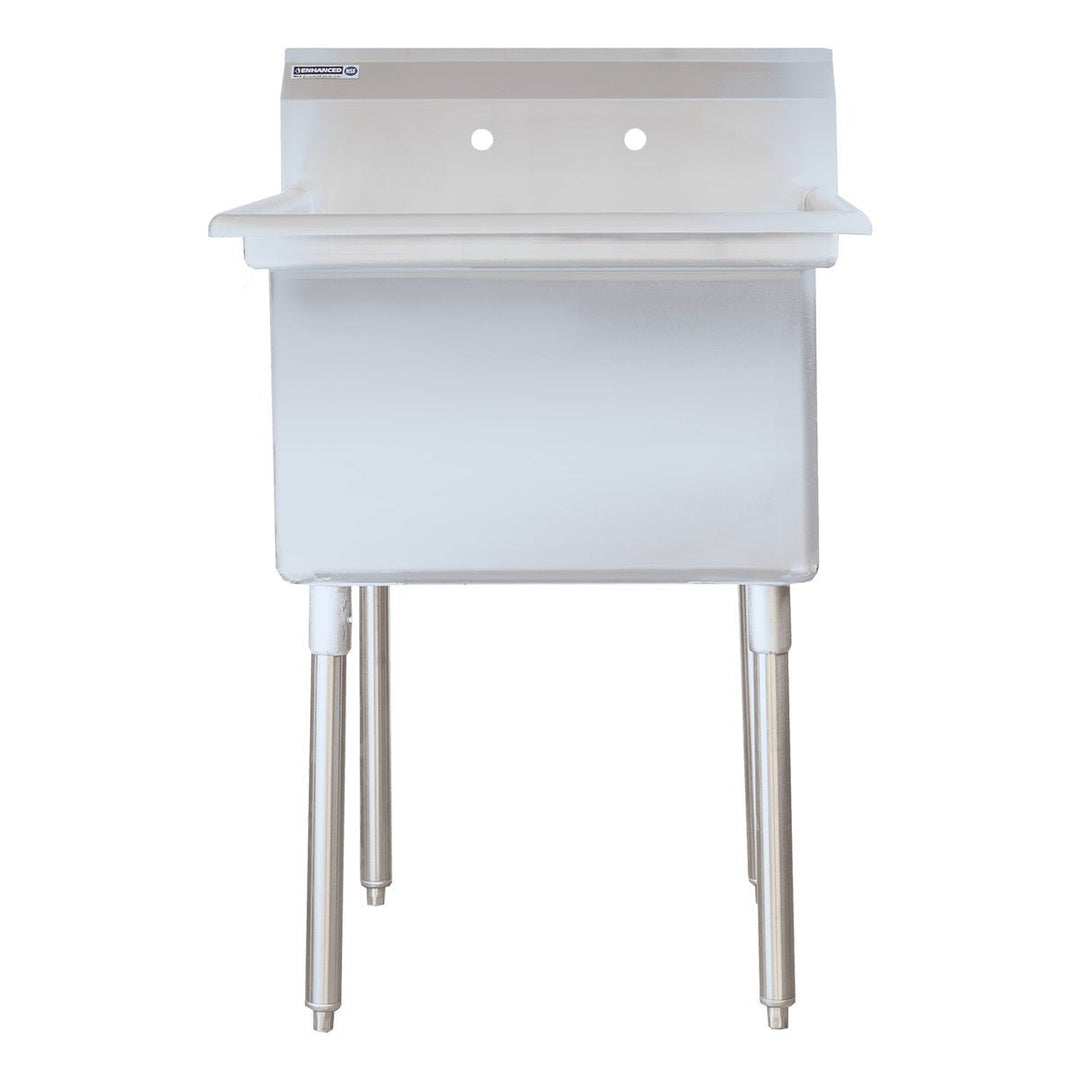 Enhanced SS & Equipment E-S1C242414-316 Single Tub Commercial Sink, No Drainboard, 24"x24"x14", 16GA - Enhanced SS & Equipment - Sinks - Enhanced Equipment