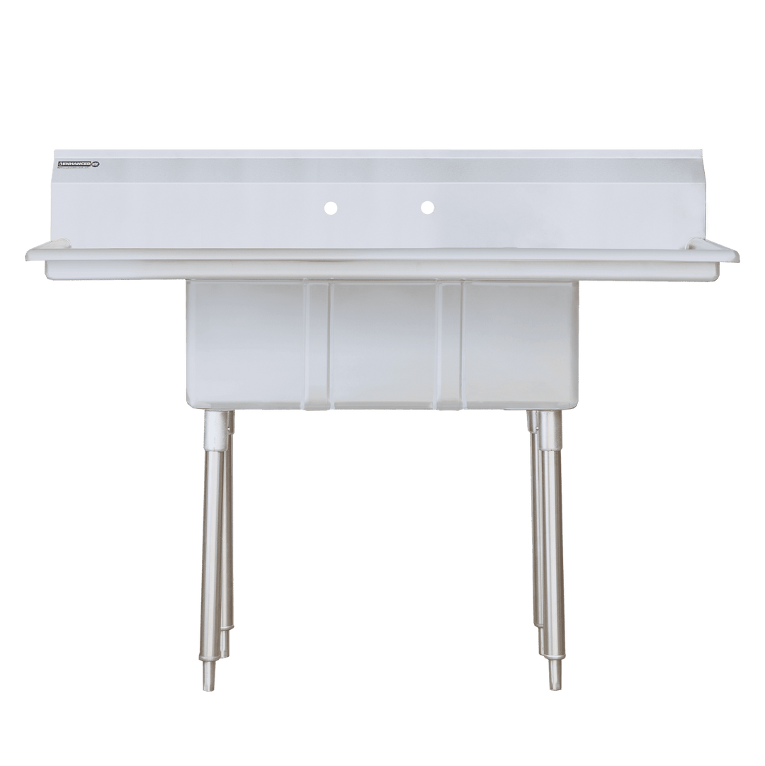 Enhanced SS & Equipment E-S3C101410-12LR-318 3-Tub Stainless Steel Sink with Left and Right Drainboards - Enhanced SS & Equipment - Sinks - Enhanced Equipment