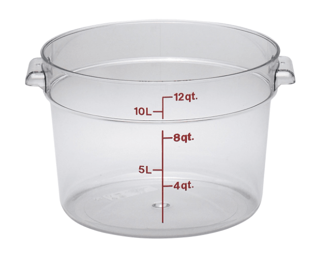 ERC12C Cresco Resco Round Food Container 12 qt, Clear - Enhanced Smallwares - Enhanced Equipment