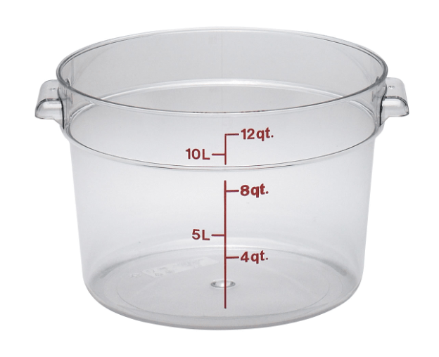 ERC12C Cresco Resco Round Food Container 12 qt, Clear - Enhanced Smallwares - Enhanced Equipment