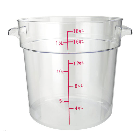 ERC18C Cresco Resco Round Food Container 18 qt, Clear - Enhanced Smallwares - Enhanced Equipment