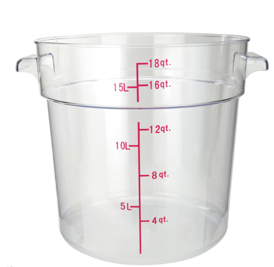 ERC18C Cresco Resco Round Food Container 18 qt, Clear - Enhanced Smallwares - Enhanced Equipment