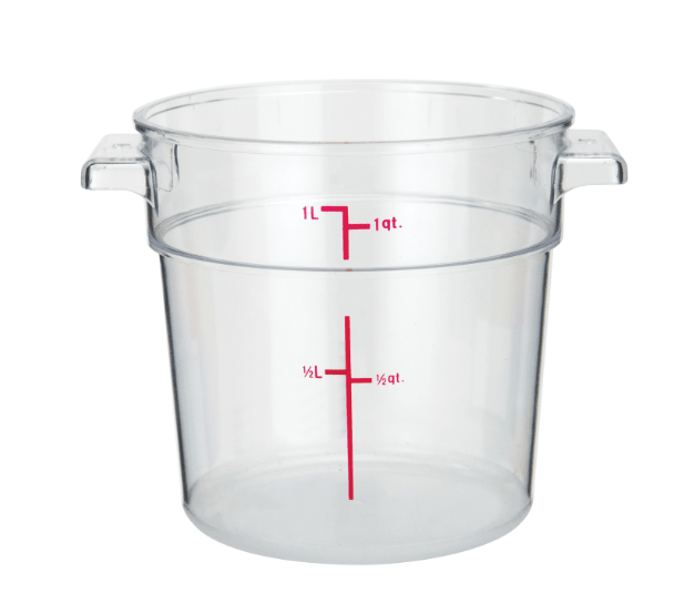 ERC1C Cresco Resco Round Food Container 1 qt, Clear - Enhanced Smallwares - Enhanced Equipment
