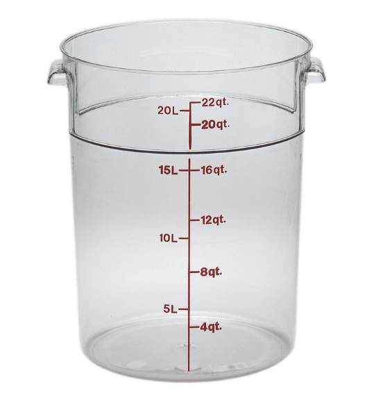 ERC22C Cresco Resco Round Food Container 22 qt, Clear - Enhanced Smallwares - Enhanced Equipment