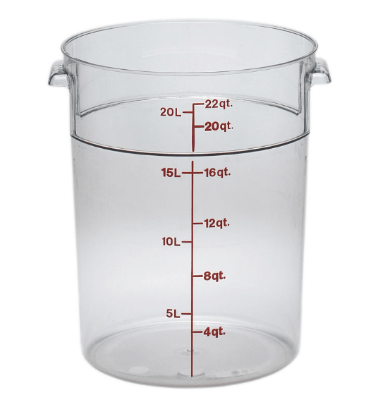ERC22C Cresco Resco Round Food Container 22 qt, Clear - Enhanced Smallwares - Enhanced Equipment