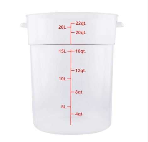 ERC22T Cresco Resco Round Food Container 22 qt, Translucent - Enhanced Smallwares - Enhanced Equipment