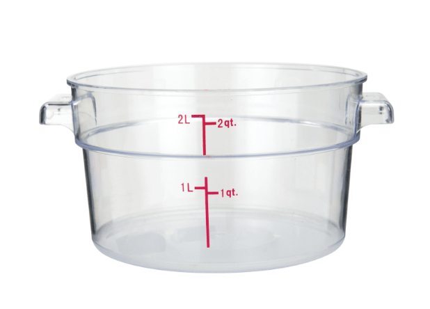 ERC2C Cresco Resco Round Food Container 2 qt, Clear - Enhanced Smallwares - Enhanced Equipment