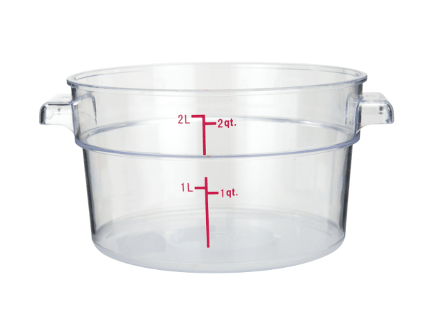 ERC2C Cresco Resco Round Food Container 2 qt, Clear - Enhanced Smallwares - Enhanced Equipment