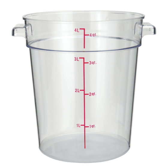 ERC4C Cresco Resco Round Food Container 4 qt, Clear - Enhanced Smallwares - Enhanced Equipment