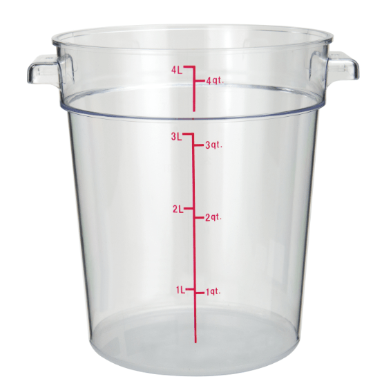 ERC4C Cresco Resco Round Food Container 4 qt, Clear - Enhanced Smallwares - Enhanced Equipment