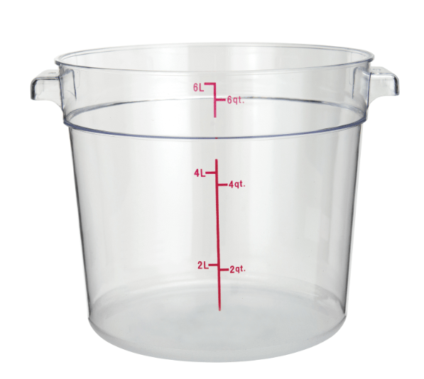 ERC6C Cresco Resco Round Food Container 6 qt, Clear - Enhanced Smallwares - Enhanced Equipment