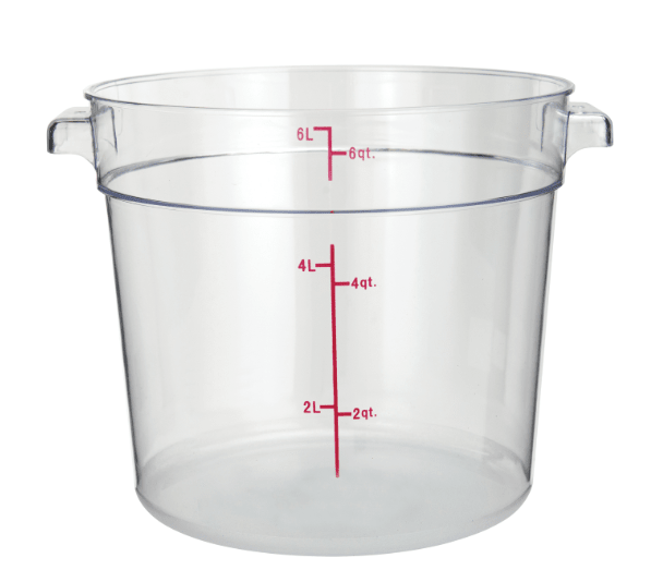 ERC6C Cresco Resco Round Food Container 6 qt, Clear - Enhanced Smallwares - Enhanced Equipment