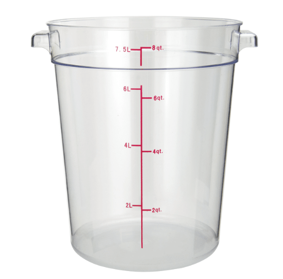 ERC8C Cresco Resco Round Food Container 8 qt, Clear - Enhanced Smallwares - Enhanced Equipment