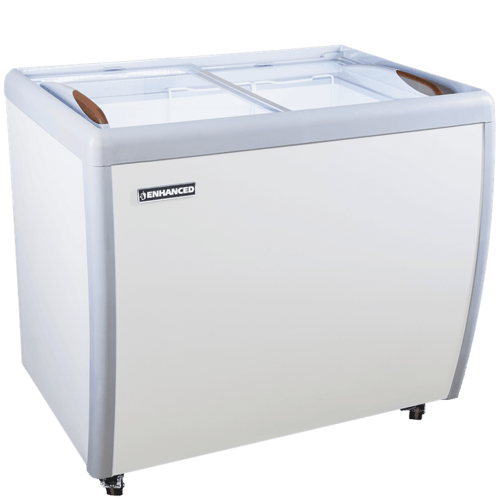 ERI - 260 Enhanced Freezer, sliding flat glass lids, led lights inside, 40" wide, 2 baskets - Enhanced Freezers - Freezer/Dipping Cabinet - Enhanced Equipment