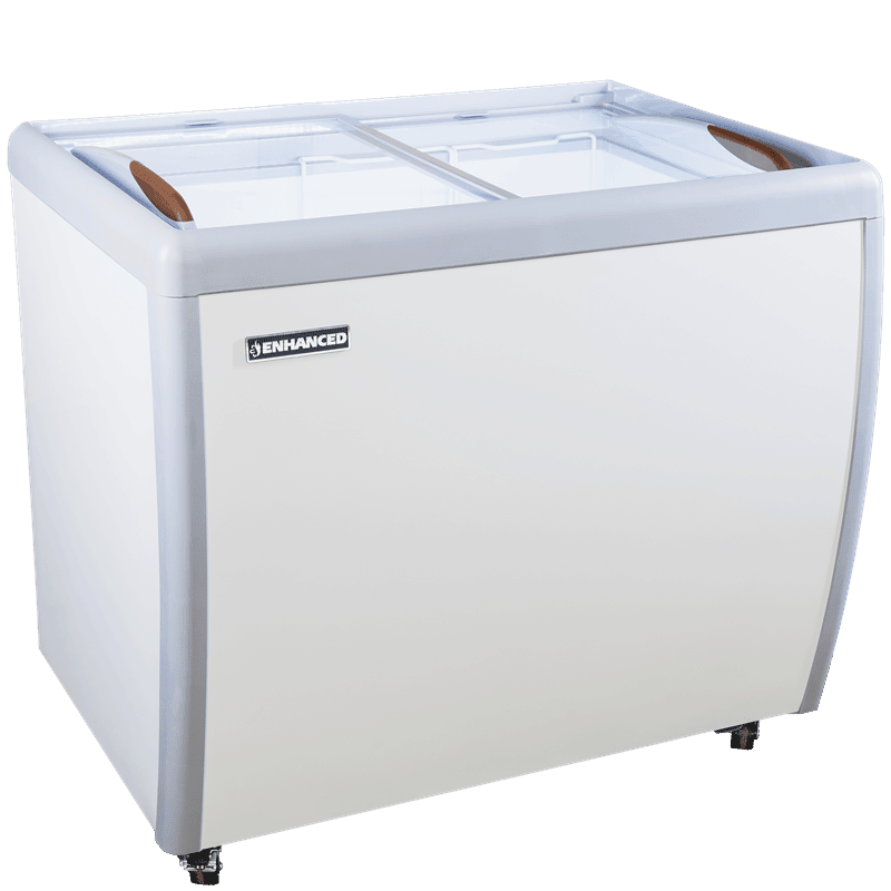 ERI - 260 Enhanced Freezer, sliding flat glass lids, led lights inside, 40" wide, 2 baskets - Enhanced Freezers - Freezer/Dipping Cabinet - Enhanced Equipment