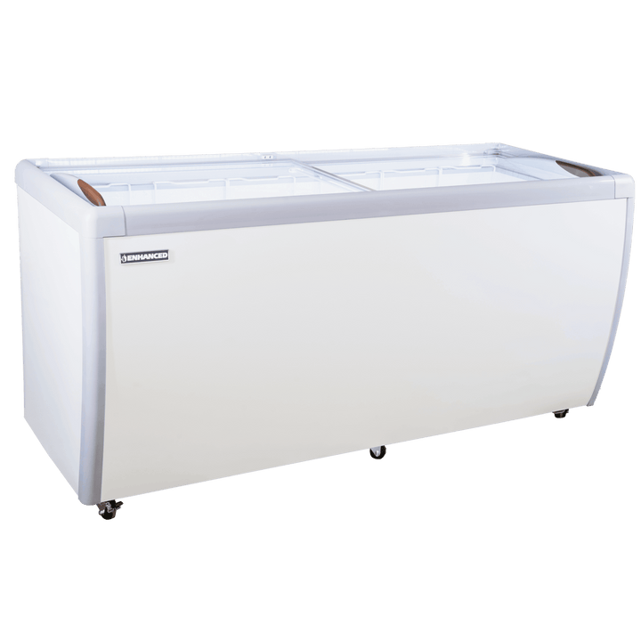 ERI - 560 Enhanced Freezer, sliding flat glass lids, led lights inside, 71" wide, 6 baskets - Enhanced Freezers - Freezer/Dipping Cabinet - Enhanced Equipment