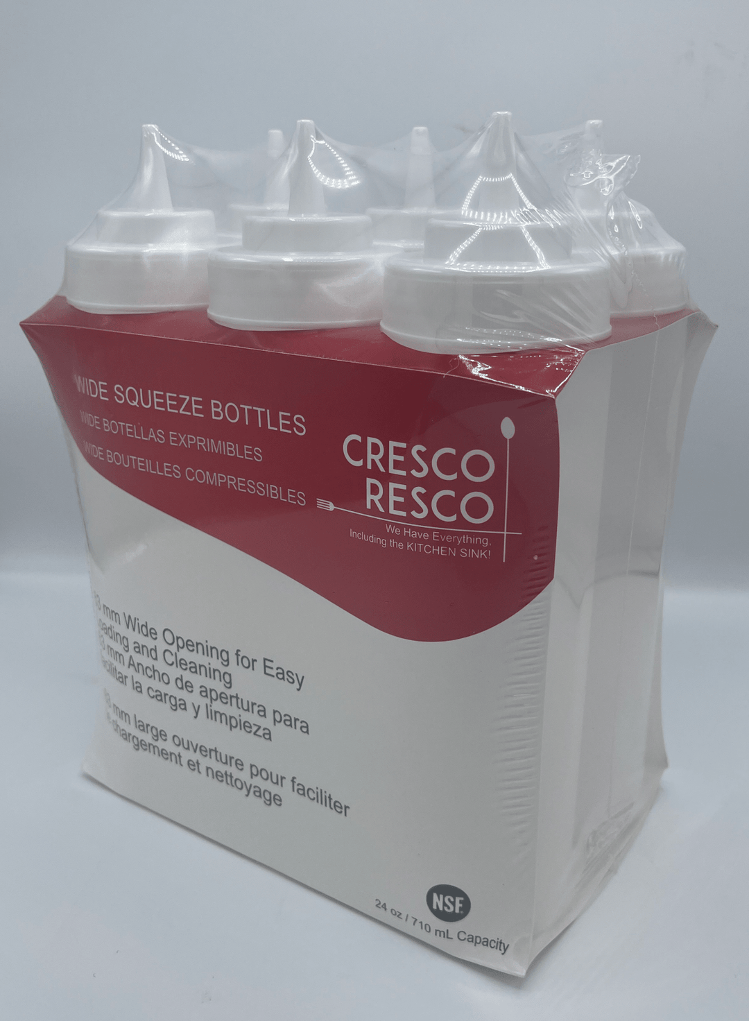 ESBW - 24PK Cresco Resco Squeeze bottle, 24oz, Wide mouth, Pack of 6 each - Cresco Resco Smallwares - Enhanced Equipment