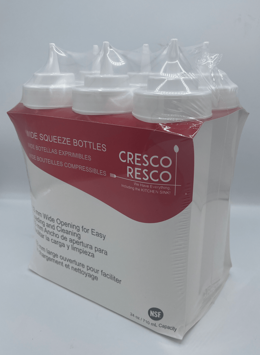 ESBW - 24PK Cresco Resco Squeeze bottle, 24oz, Wide mouth, Pack of 6 each - Cresco Resco Smallwares - Enhanced Equipment