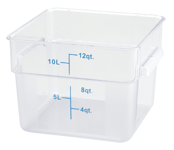 ESC12C Cresco Resco Food Storage Container, 12 Qt., Square, Clear - Enhanced Smallwares - Enhanced Equipment