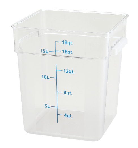 ESC18C Cresco Resco Food Storage Container, 18 Qt., Square, Clear - Enhanced Smallwares - Enhanced Equipment
