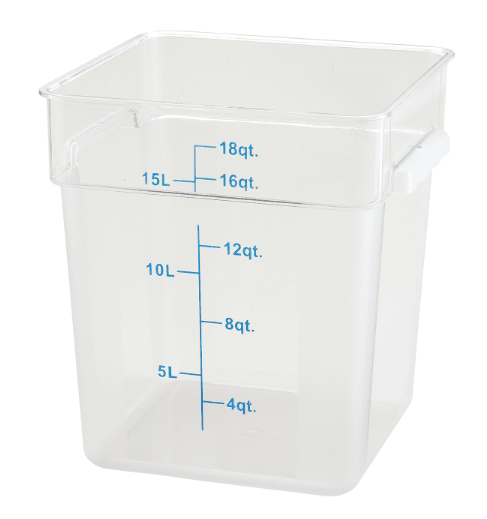 ESC18C Cresco Resco Food Storage Container, 18 Qt., Square, Clear - Enhanced Smallwares - Enhanced Equipment