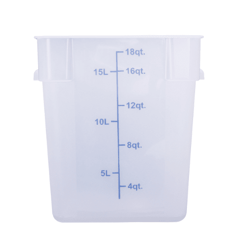 ESC18T Cresco Resco Food Storage Container, 18 Qt., Square, Translucent - Enhanced Smallwares - Enhanced Equipment