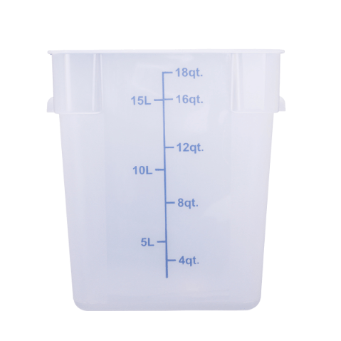 ESC18T Cresco Resco Food Storage Container, 18 Qt., Square, Translucent - Enhanced Smallwares - Enhanced Equipment