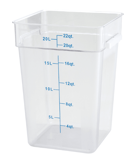 ESC22C Cresco Resco Food Storage Container, 22 Qt., Square, Clear - Enhanced Smallwares - Enhanced Equipment
