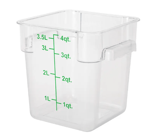 ESC4C Cresco Resco Food Storage Container, 4 Qt., Square, Clear - Cresco Resco Smallwares - Enhanced Equipment