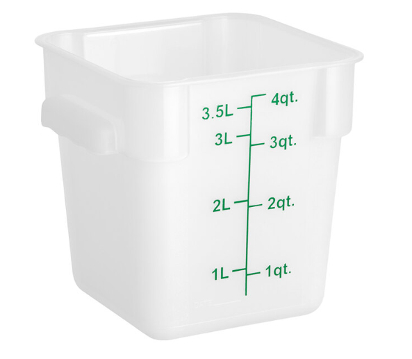 ESC4T Cresco Resco Food Storage Container, 4 Qt., Square, Translucent - Enhanced Smallwares - Enhanced Equipment