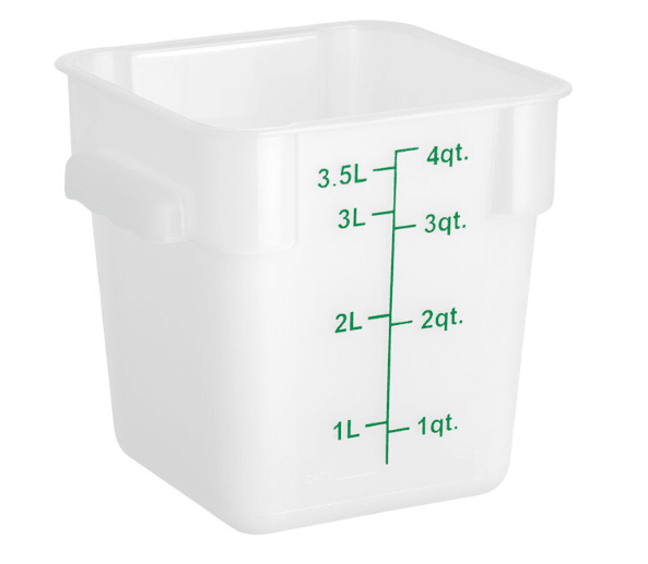 ESC4T Cresco Resco Food Storage Container, 4 Qt., Square, Translucent - Enhanced Smallwares - Enhanced Equipment