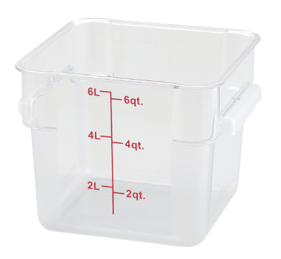 ESC6C Cresco Resco Food Storage Container, 6 Qt., Square, Clear - Enhanced Smallwares - Enhanced Equipment