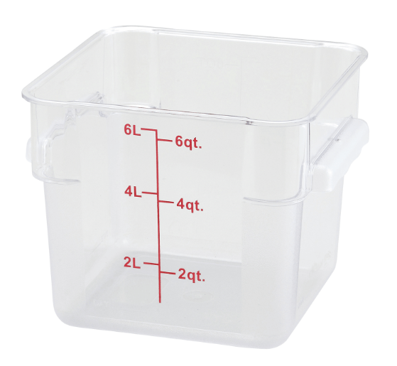 ESC6C Cresco Resco Food Storage Container, 6 Qt., Square, Clear - Enhanced Smallwares - Enhanced Equipment