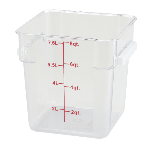 ESC8C Cresco Resco Food Storage Container, 8 Qt., Square, Clear - Enhanced Smallwares - Enhanced Equipment