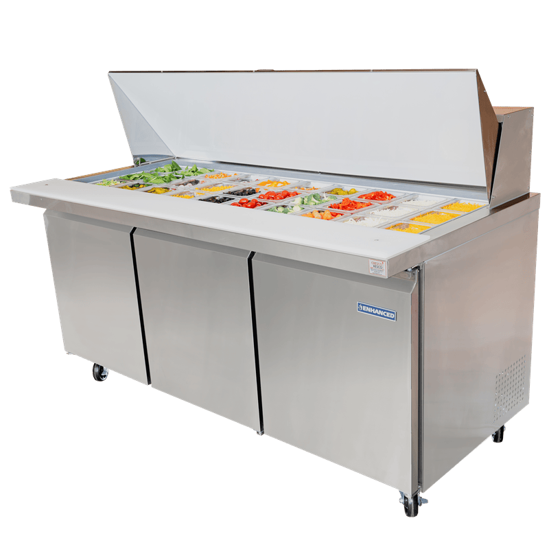 ESP - 72 - HC Enhanced 72" Refrigerated Sandwich/Salad Prep Unit - Enhanced Refrigeration - Refrigeration - Enhanced Equipment