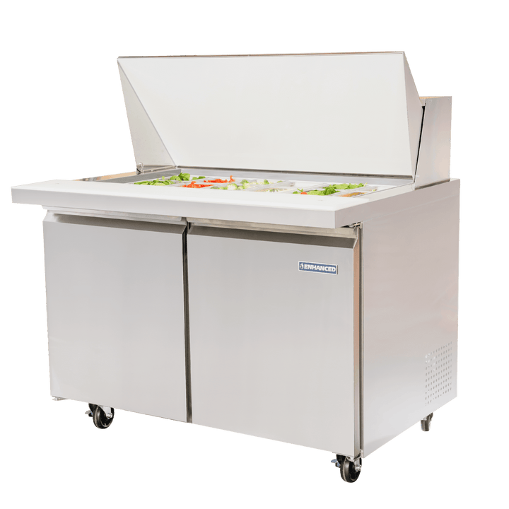 ESPM - 48 - 18 - HC Enhanced 48" Refrigerated Sandwich/Salad Prep Unit, Mega Top - Enhanced Refrigeration - Refrigeration - Enhanced Equipment