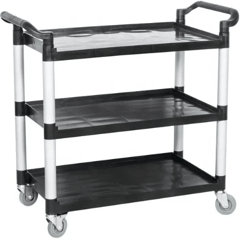 EUC - 1631 UBCT - S Cresco Resco Bus cart, small, 3 - shelf, black - Cresco Resco Smallwares - Enhanced Equipment