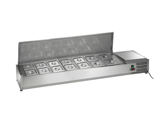 CTSP-78-15G-HC 78" W x 15" D refrigerated countertop salad/topping station