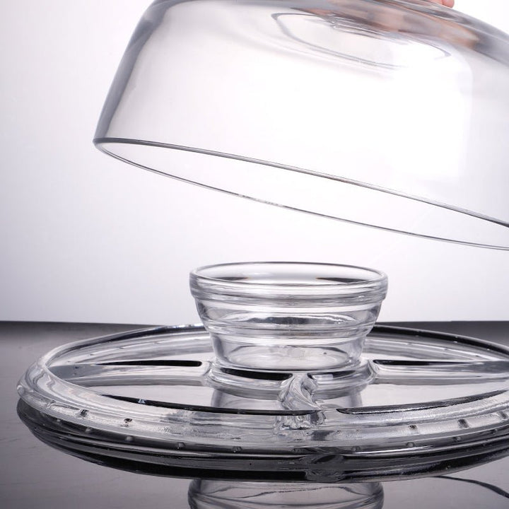 PL - 9212 Enhanced Glass Cake Stand with Dome Cover - Enhanced Glassware - Glassware - Enhanced Equipment