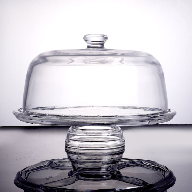 PL - 9212 Enhanced Glass Cake Stand with Dome Cover - Enhanced Glassware - Glassware - Enhanced Equipment