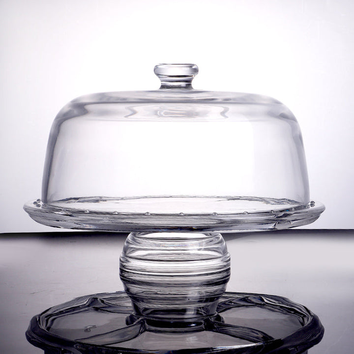 PL - 9212 Enhanced Glass Cake Stand with Dome Cover - Enhanced Glassware - Glassware - Enhanced Equipment