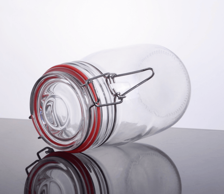 CW-11200F Enhanced 42 Oz. Glass Storage Jar with Lock Seal - EA - Enhanced Glassware - Glassware - Enhanced Equipment