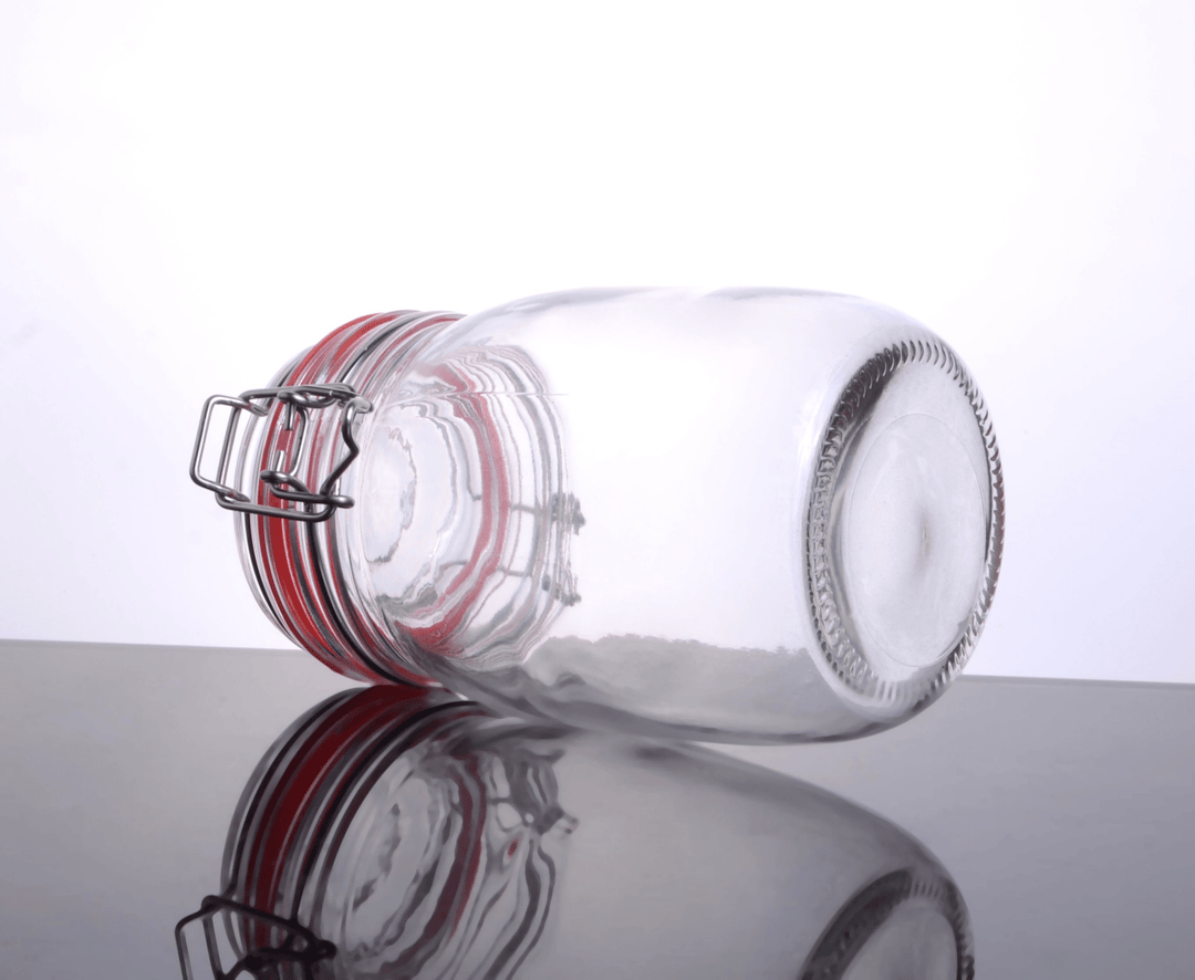 CW-11200F Enhanced 42 Oz. Glass Storage Jar with Lock Seal - EA - Enhanced Glassware - Glassware - Enhanced Equipment