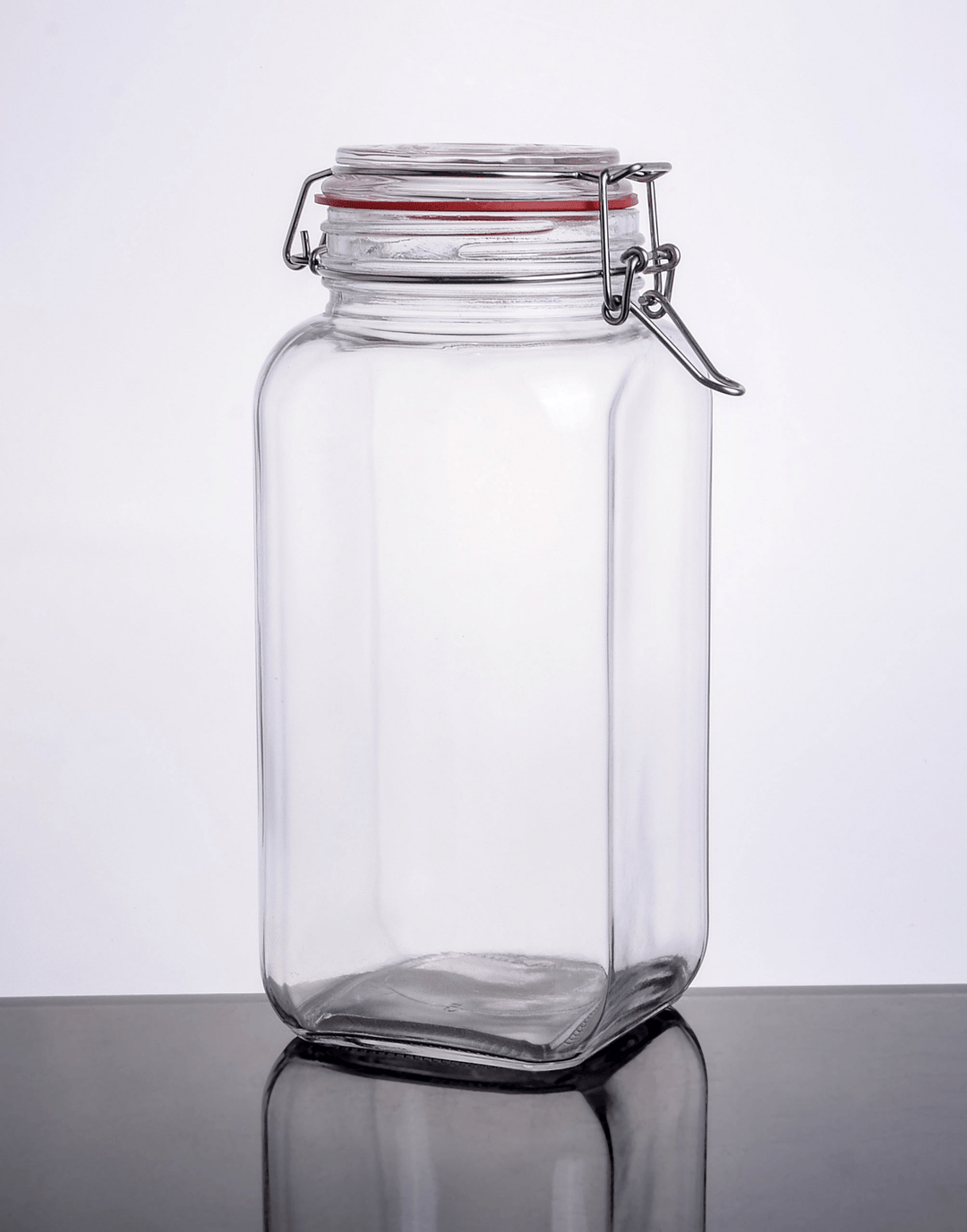 CW-42500F Enhanced 90 Oz. Glass Storage Jar with Lock Seal - EA - Enhanced Glassware - Glassware - Enhanced Equipment