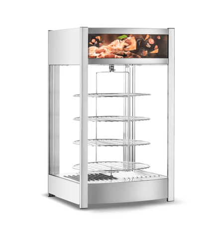 E-HW-97-2 Enhanced 18" Countertop Hot Food Showcase with Roating Shelf - Enhanced Display Cases - Warmers - Enhanced Equipment